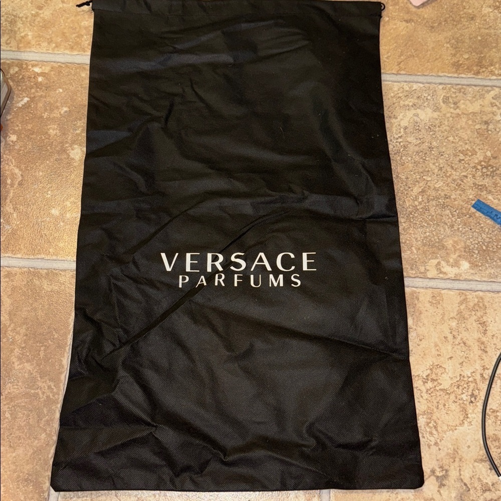 Versace Designer Black Dust Bag Drawstring XL